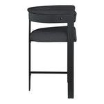 Romeo Vegan Leather Upholstered Counter Stool in Black