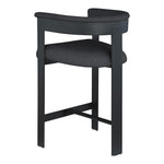 Romeo Vegan Leather Upholstered Counter Stool in Black