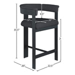 Romeo Vegan Leather Upholstered Counter Stool in Black