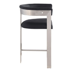 Romeo Vegan Leather Upholstered Counter Stool in Black