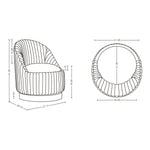 Leela Chenille Swivel Lounge Chair in Cream