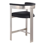 Romeo Vegan Leather Upholstered Counter Stool in Black