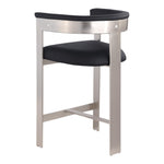 Romeo Vegan Leather Upholstered Counter Stool in Black