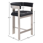 Romeo Vegan Leather Upholstered Counter Stool in Black