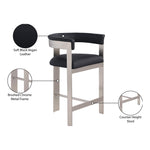 Romeo Vegan Leather Upholstered Counter Stool in Black