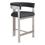 Romeo Vegan Leather Upholstered Counter Stool in Black