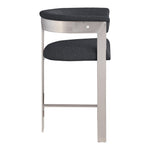 Romeo Vegan Leather Upholstered Counter Stool in Black
