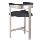 Romeo Vegan Leather Upholstered Counter Stool in Black
