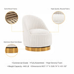 Leela Chenille Swivel Lounge Chair in Cream