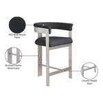 Romeo Vegan Leather Upholstered Counter Stool in Black