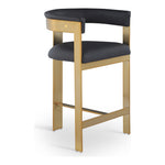 Romeo Vegan Leather Upholstered Counter Stool in Black