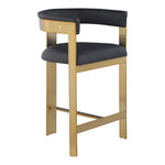 Romeo Vegan Leather Upholstered Counter Stool in Black