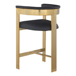 Romeo Vegan Leather Upholstered Counter Stool in Black