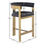 Romeo Vegan Leather Upholstered Counter Stool in Black