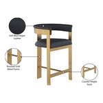 Romeo Vegan Leather Upholstered Counter Stool in Black