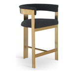 Romeo Vegan Leather Upholstered Counter Stool in Black