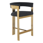Romeo Vegan Leather Upholstered Counter Stool in Black