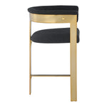 Romeo Vegan Leather Upholstered Counter Stool in Black