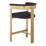 Romeo Vegan Leather Upholstered Counter Stool in Black