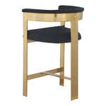 Romeo Vegan Leather Upholstered Counter Stool in Black