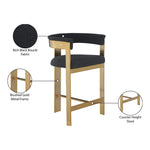 Romeo Vegan Leather Upholstered Counter Stool in Black