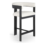 Romeo Vegan Leather Upholstered Counter Stool in Cream