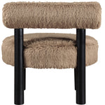 Ambre Vegan Shearling Fabric Upholstered Accent Chair (33065-) in Tan