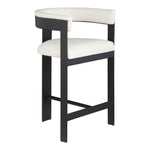 Romeo Vegan Leather Upholstered Counter Stool in Cream