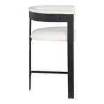 Romeo Vegan Leather Upholstered Counter Stool in Cream