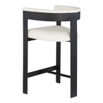 Romeo Vegan Leather Upholstered Counter Stool in Cream