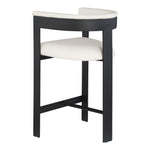 Romeo Vegan Leather Upholstered Counter Stool in Cream