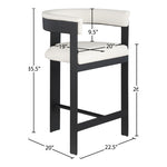 Romeo Vegan Leather Upholstered Counter Stool in Cream