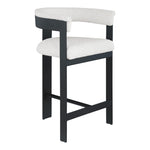 Romeo Vegan Leather Upholstered Counter Stool in Cream