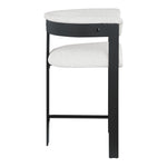 Romeo Vegan Leather Upholstered Counter Stool in Cream