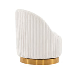 Leela Chenille Swivel Lounge Chair in Cream