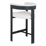 Romeo Vegan Leather Upholstered Counter Stool in Cream