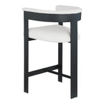 Romeo Vegan Leather Upholstered Counter Stool in Cream