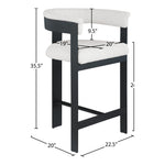 Romeo Vegan Leather Upholstered Counter Stool in Cream