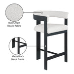 Romeo Vegan Leather Upholstered Counter Stool in Cream