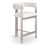 Romeo Vegan Leather Upholstered Counter Stool in Cream