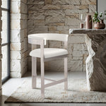 Romeo Vegan Leather Upholstered Counter Stool in Cream