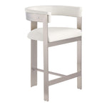 Romeo Vegan Leather Upholstered Counter Stool in Cream