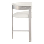 Romeo Vegan Leather Upholstered Counter Stool in Cream