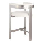 Romeo Vegan Leather Upholstered Counter Stool in Cream