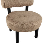 Ambre Vegan Shearling Fabric Upholstered Accent Chair (33065-) in Tan