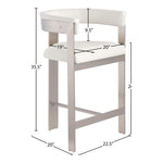 Romeo Vegan Leather Upholstered Counter Stool in Cream