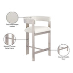 Romeo Vegan Leather Upholstered Counter Stool in Cream