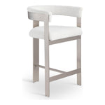 Romeo Vegan Leather Upholstered Counter Stool in Cream