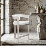 Romeo Vegan Leather Upholstered Counter Stool in Cream