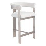 Romeo Vegan Leather Upholstered Counter Stool in Cream